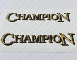 CHAMPION BOAT LOGO GOLD DECALS STICKERS 14.25" x 2.8" 2pcs. - Picture 1 of 5