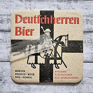 Deutschherren Bier Klotzbücher Mergentheim Bierdeckel Werbung Vintage Reklame - Bild 1 von 2