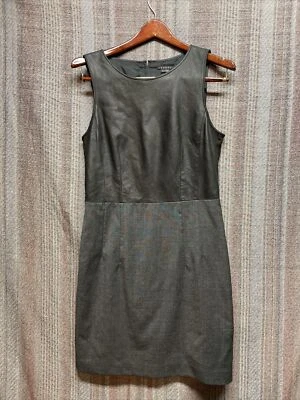 Vestido Theory Shift para mujer 10 lana cuero sin mangas mini diseñador de negocios Foto 1 de 4