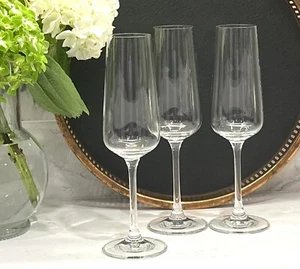 (3) Villeroy & Boch Ovid Champagne Flutes Lead Free Crystal Glasses ~ Retired - Picture 1 of 12