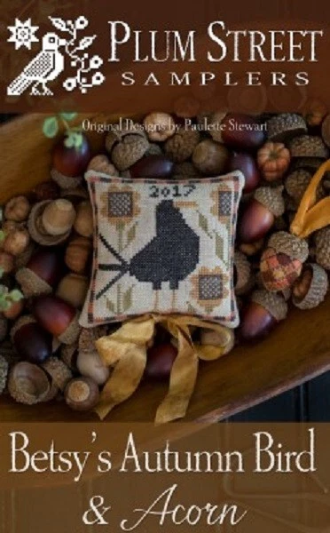 Betsy's Autumn Bird & Acorn~Plum Street Samplers - Image 1 of 1