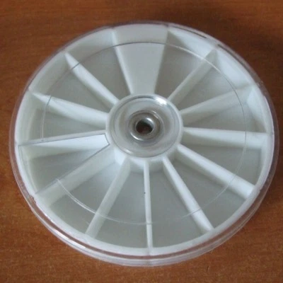 NEW 12 SLOT ROUND CONTAINER, WHEEL STORAGE BOX FOR BEADS & OTHER SMALL ITEMS  C1 - Image 1 of 3