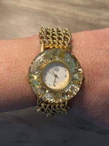 Kirks Folly Damen Glitzer Gel goldfarben Quarz Jubiläumsuhr - Bild 1 von 3