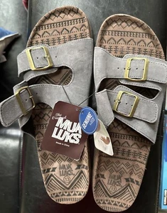 MUK LUKS Men’s Sandals Gray Grey Size 13 - Picture 1 of 4
