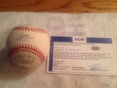 JEFF NIEMANN Autografiado Firmado OML Béisbol PCM Deportes Certificado de Autenticidad con Insc. Foto 1 de 4