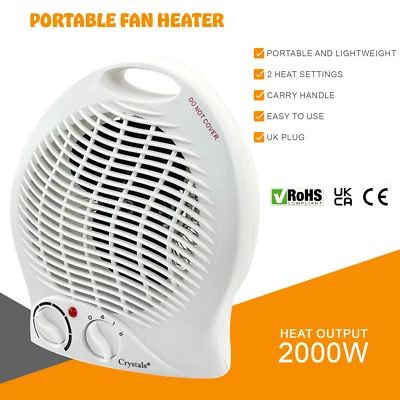 Riscaldatore ventola 2KW 2000W portatile SILENZIOSO bianco elettrico caldo e freddo verticale - Immagine 1 di 4