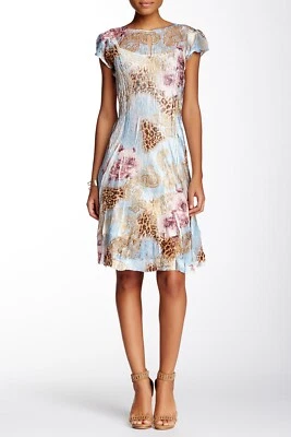 Vestido para mujer Komarov Illusion cuello encaje manga corta línea A talla pequeña PM Foto 1 de 2