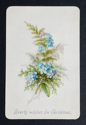 Tuck & Sons Victorian Christmas Card Embossed Greeting c1890s 3"w x 4.75"h - Image 1 of 4