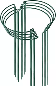 8 Pack 24 Inch Plant Support Stakes, 10" Wide X 24" High Half round Metal Garden - Picture 1 of 7