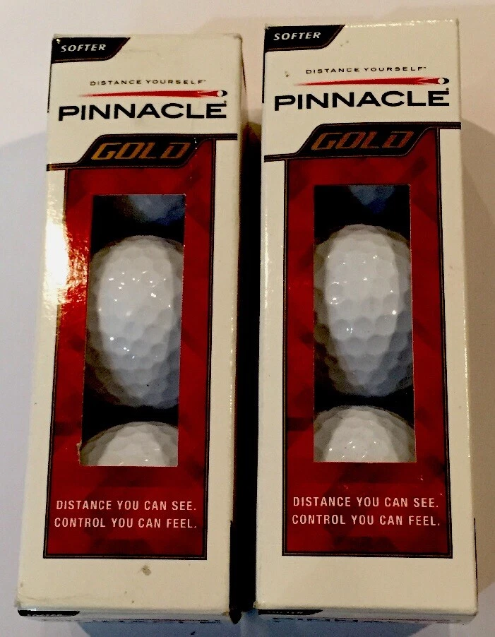 Set of 2 Pinnacle Gold Softer 3 Bright White Golf Balls