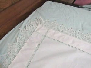 Antique Victorian White Cotton Altar Cloth or ? Crocheted Edges With + 95"x37" - Imagen 1 de 12