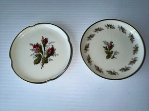 2 Rosenthal - Continental Moss Rose Coaster & Moosrose Coaster Mini Plates - Picture 1 of 5