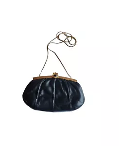 VINTAGE JUDITH LEIBER BLACK CABOCHON JEWELED BAG CLUTCH PURSE - Picture 1 of 8