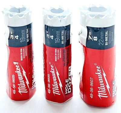 Hojas de sierra topadora de orificios bimetálicos Milwaukee de varios tamaños Foto 1 de 4