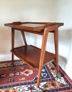 Vintage Mid Century Remploy Two Tier Tea Trolley Drinks Trolley - Picture 1 of 10
