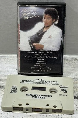 Vintage Michael Jackson Thriller  Cassette Pop Rock R&B 1982 Untested Foto 1 de 3