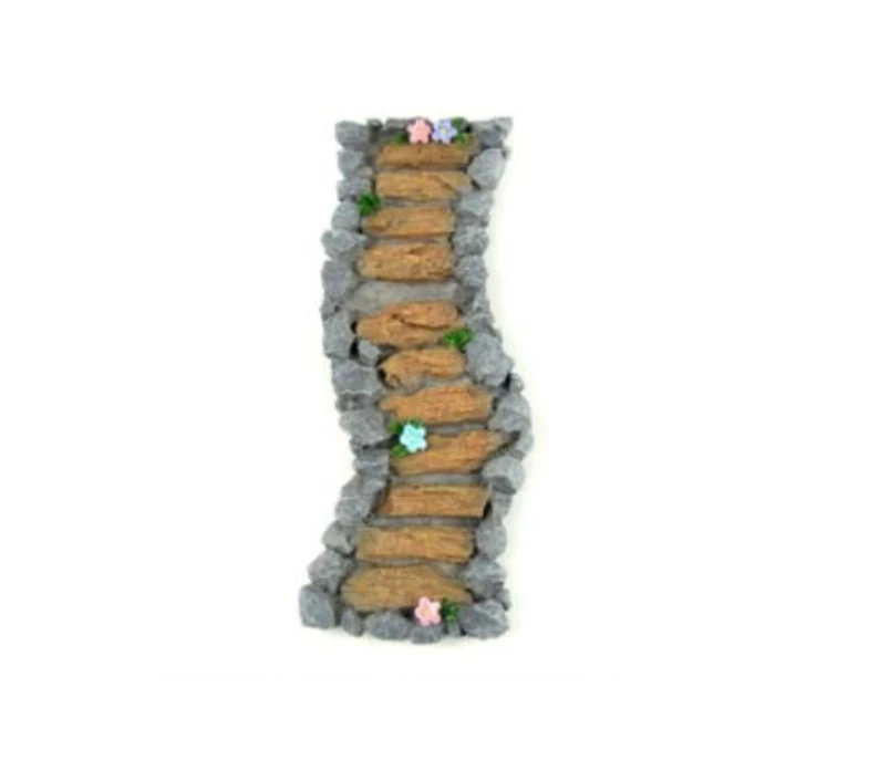 Miniature Wood and Stone Path,  Fairy Garden Path, Fairy Garden Accessory - Image 1 of 1