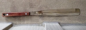 Vintage Glasur Spatel Edelstahl Holz braun Griff Japan  - Bild 1 von 3