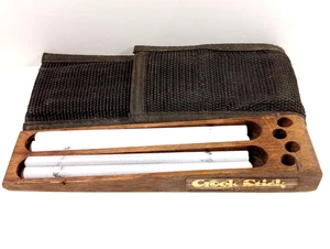 Crock Stick Knife Scissor Sharpener 4 Rods Wood Base Sheath - Picture 1 of 10