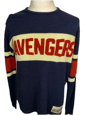 Suéter Universitario Marvel Avengers Logo Mediano Azul Rojo Blanco Colores Audaces Foto 1 de 4