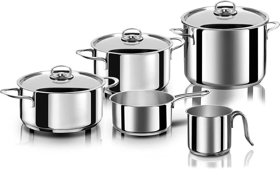 Aeternum Bialetti Batteria di pentole Divina Acciaio 8 Pz color Argento - Immagine 1 di 4