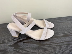 STUART WEITZMAN TISHA SUEDE SLINGBACK SANDALS TAN SIMPLE SZ 10 - Picture 1 of 8