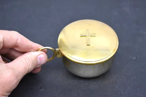 Antigua caja de anfitrión de taza esterlina, Pyx con mango, Mini Ciboria (CU435) chalice co - Imagen 1 de 15