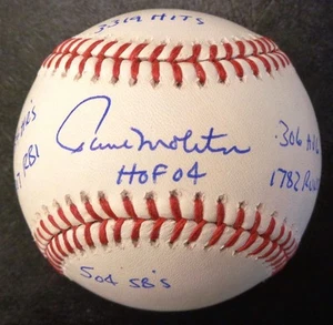 Paul Molitor Autographed Official MLB Baseball with 7 Inscriptions - Picture 1 of 5