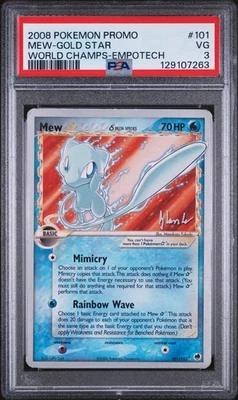 2008 POKEMON WORLD CHAMPIONSHIPS PROMO EMPOTECH #101 MEW-GOLD STAR PSA 3 - Image 1 of 2