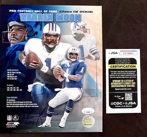 Warren Moon JSA Signed HOF Class 2006 SIGNED 8X10 PHOTO Oilers - Picture 1 of 3