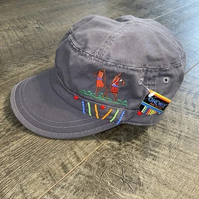 Handmade Oneway Hat Cap Masai Culture Warrior Adjustable Unisex Embroidered  - Image 1 of 4