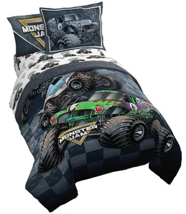 Monster Jam Slash 7 Piece Full Bed Set - Includes Reversible Comforter & Shee... - Picture 1 of 7