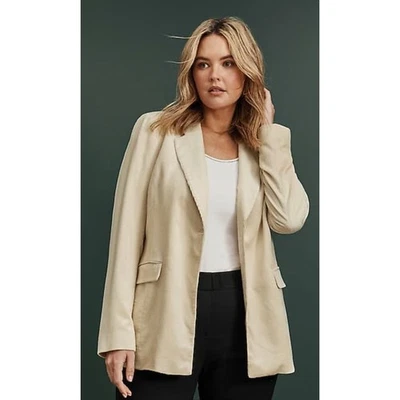 J Jill Womens Corduroy Tribeca Blazer Jacket Barley Size Medium Tall New - Image 1 of 4