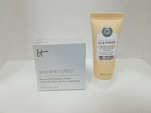 IT Cosmetics Bye Bye Pores Poreless Finish Airbrush Powder + Travel Sz Cleanser - Picture 1 of 6