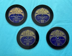 4 50er Jahre Kork Untersetzer Schellack Untersetzer, Handarbeit aus Original Schallplatten, Geschenk verpackt - Bild 1 von 7