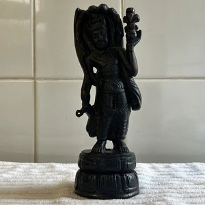 Vintage Venkateswara Balaji Srinivasa Vishnu Hand Carved Wooden Hindu God Statue - Picture 1 of 24