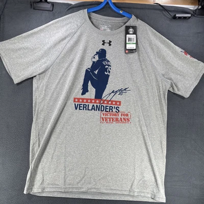 Justin Verlander’s Victory For Veterans Under Armour Shirt Detroit Tigers Large - Image 1 of 4