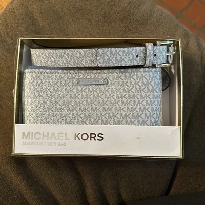 Michael Kors Adjustable Belt Bag Size S/M Silver Small Purse MK Logo - Image 1 of 4