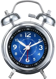 Loud Alarm Clock for Heavy Deep Sleepers,3 Inches Analog Metal Twin Bell Clocks  - Picture 1 of 12