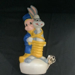 1970s Bugs Bunny Elmer Fudd Blow Mold Looney Tunes Vintage Lighting Warner Bros. - Picture 1 of 21