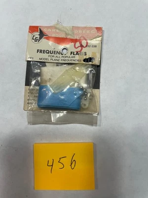 VINTAGE  R/C AIRPLANE, CARL GOLDBERG, FREQUENCY FLAG, BLUE & WHITE  #332- 338 - Image 1 of 3