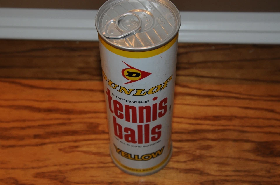 Vintage Dunlop Tennis Ball Can USA Steel Pull Tab 3 Balls Unopened 1970s Sports* - Image 1 of 4