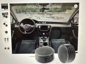 2x Tweeter Rotondi per Auto Piccoli Nero 500W Stereo Tweeter a Cupola Forte (T18) - Foto 1 di 6