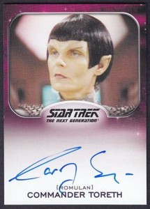 STAR TREK ALIENS AUTOGRAPH  AUTO  OF CAROLYN SEYMOUR AS COMMANDER TORETH
