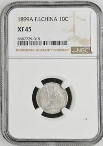 French Indochina 10 Cents 1899A NGC XF 45