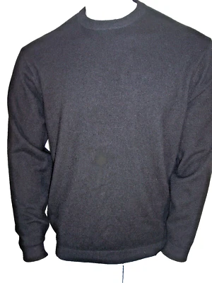 Vintage V sz Medium Pure 2-ply Black Crew Neck Cashmere Sweater Hong Kong - Image 1 of 4