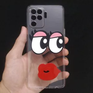 Hülle für Oppo A94 A92 A7 A5 A31 F9 F11 C2 C3 C11 C12 C15 3D Lippen Auge Hard Cover - Bild 1 von 1