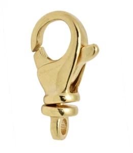 19,5 mm 18k X GRANDE Oro Amarillo Sólido Giratorio Elegante Langosta Gatillo Cierre Italia - Imagen 1 de 4