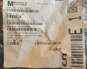 MOLEX 51110-1851 18CIR CRIMPGEHÄUSE STCK-15 - Bild 1 von 2