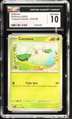 POKEMON Cottonee 014/162 Sv05: Temporal Forces - CGC 10 - Image 1 of 2